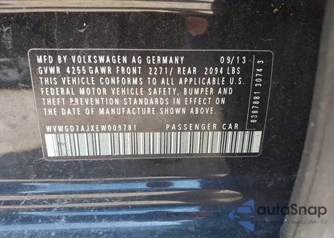 2014 Volkswagen Gti Wolfsburg Edition from USA, damaged, VIN WVWGD7AJXEW009781